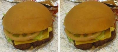 ウェンディーズ ハンバーガー 平行法3Dステレオ立体写真