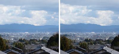 奥嵯峨方面から望む京の町 平行法3Dステレオ立体写真