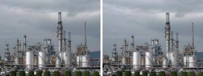 化学石油工場 平行法3Dステレオ立体写真