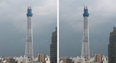東京スカイツリー 386ｍ 平行法3Dステレオ立体写真