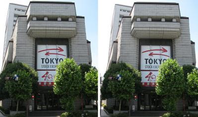 東京証券取引所 平行法3D立体ステレオ写真
