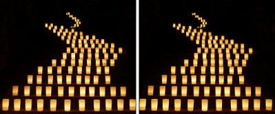 なら燈花会 ろうそくの灯り 交差法3D立体ステレオ写真