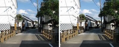 旧北国街道上田宿柳町口 平行法ステレオ立体３Ｄ写真