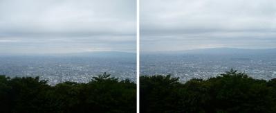 生駒山頂からの景色 交差法ステレオ立体３Ｄ写真