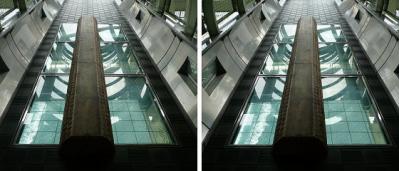 明石海峡大橋 見学通路透明の床 平行法ステレオ立体３Ｄ写真