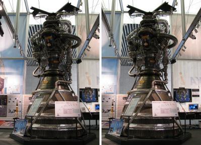 JAXAi Ｈ2Ａロケット用LE-7Aエンジン 交差法3D立体ステレオ写真
