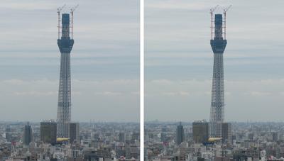 東京スカイツリー470m 平行法3Dステレオ立体写真