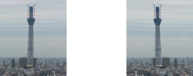 東京スカイツリー470m ミラー法3D立体ステレオ写真