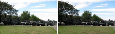 陸上自衛隊広報センターりっくんランドの戦車等 平行法ステレオ立体３Ｄ写真