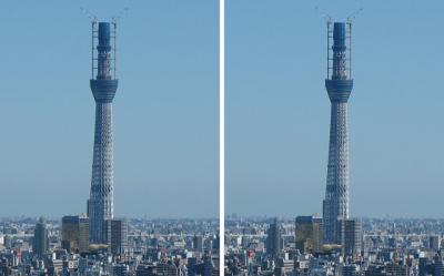 東京スカイツリー497m 平行法3Dステレオ立体写真