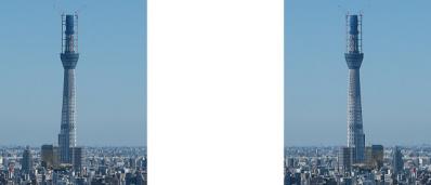 東京スカイツリー497m ミラー法3D立体ステレオ写真