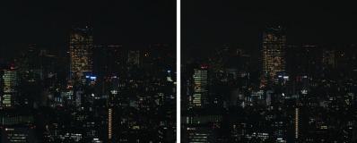 都庁展望室から六本木ヒルズ方面の夜景を望む 平行法3Dステレオ立体写真