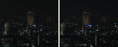 都庁展望室から六本木ヒルズ方面の夜景を望む 交差法3D立体ステレオ写真