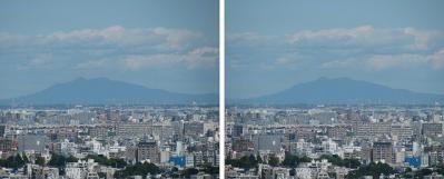 東京文京区から筑波山方面を望む街並み 平行法3dステレオ立体写真