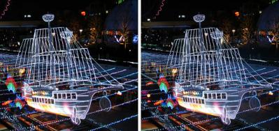 東京ドームシティ～Super Light city 2010～イルミネーション 平行法3dステレオ立体写真