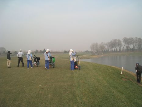 北京京華ゴルフクラブで冬季ゴルフ2