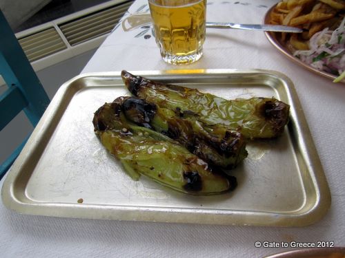 Grilled Green Peppers