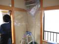 東京都多摩地区・清瀬市　家庭用壁掛け式エアコンクリーニング　養生　作業風景　１