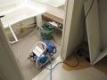 埼玉県上尾市　家庭用壁掛け用エアコンクリーニング　お風呂場にて機械設置　１