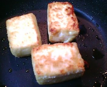 焼き豆腐海老あんかけ･こんがり焼く