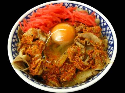 山口県下松市「吉野家 徳山東インター店」の豚丼（特盛・つゆダク）+玉子