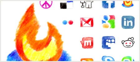 20 Web2.0 icons(Colored pencil version)