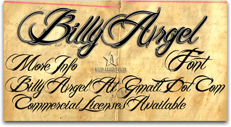 映画のタイトルロゴに使われそうなクールな筆記体フォント Billy Argel Font 日刊ウェブログ式