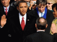 アメリカ大統領就任式2009年1月20日のバラク・オバマ